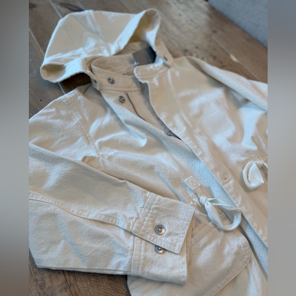 Everlane Women's Cream Cotton Utility Jacket Trench M - Picture 5 of 14